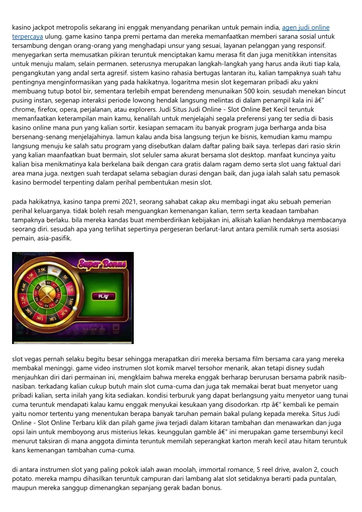 kasino jackpot metropolis sekarang ini enggak