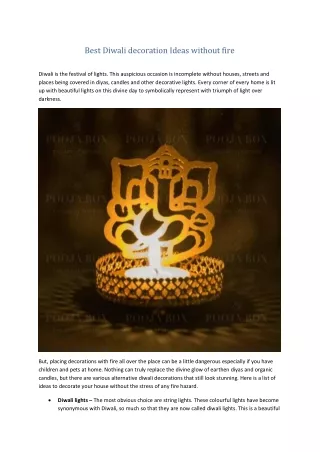 Best Diwali decoration Ideas without fire