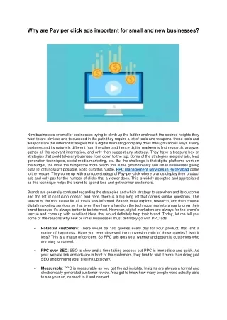 why are pay per click ads important for small