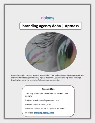 branding agency doha | Aptness