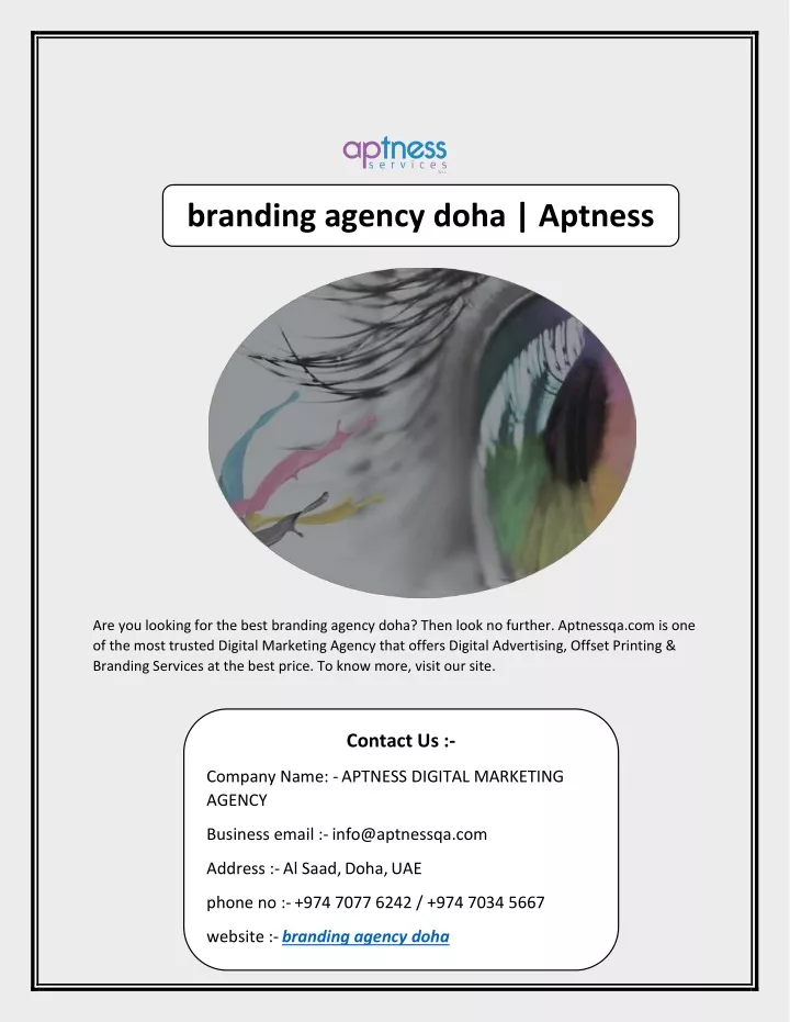 branding agency doha aptness