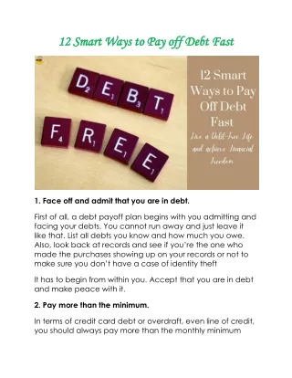 12 Smart Ways to Pay Off Debt Fast and be Debt Free - The Finance Boost