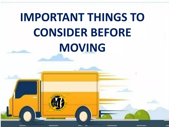 important things to consider before moving