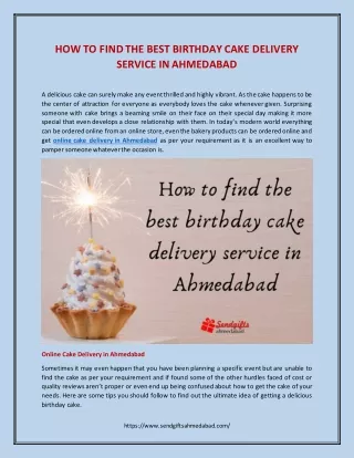 How To Find The Best Birthday Cake Delivery Service In Ahmedabad
