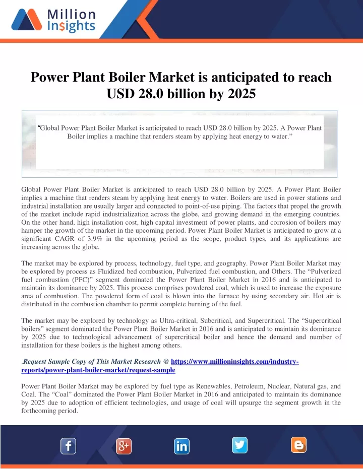 power plant boiler market is anticipated to reach