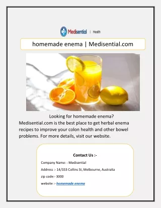 homemade enema medisential com