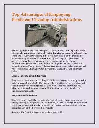 top advantages of employing proficient cleaning