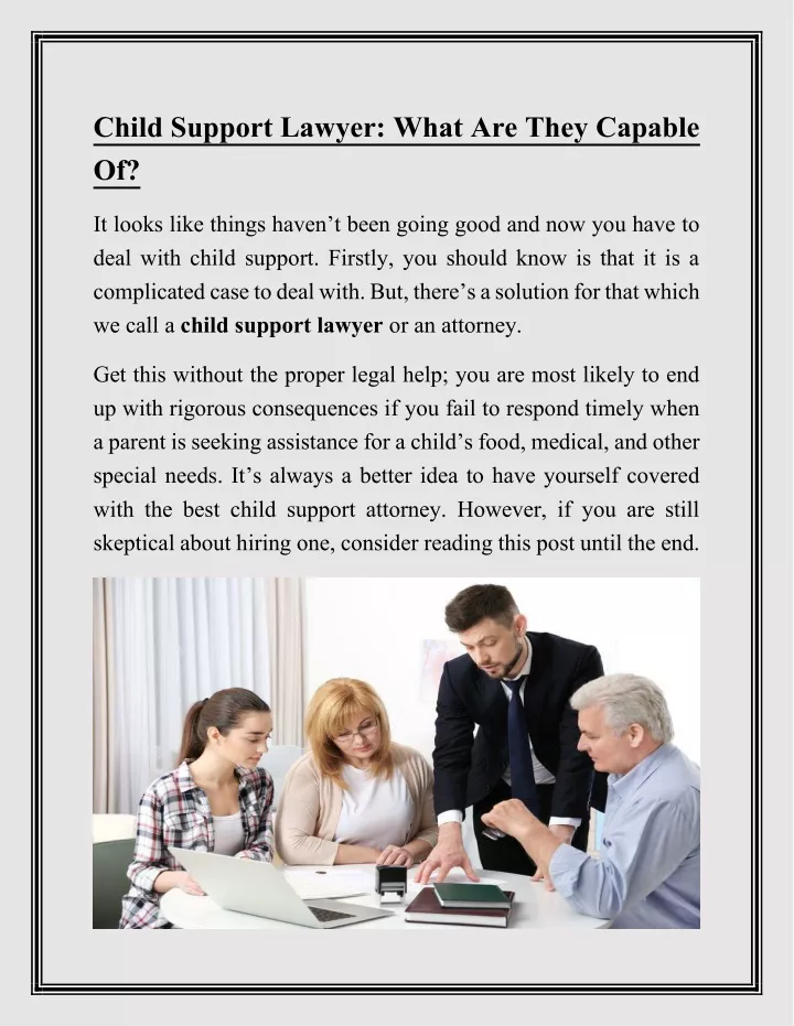 child support lawyer what are they capable of