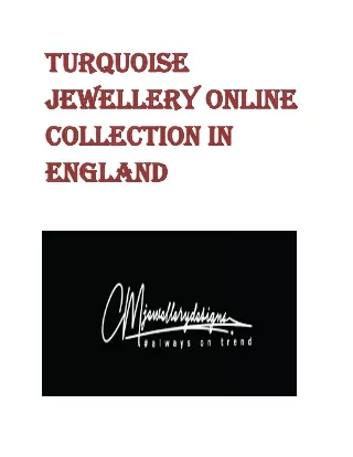 Turquoise Jewellery Online Collection In England