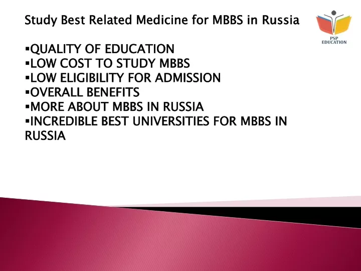 study best related medicine for mbbs in russia