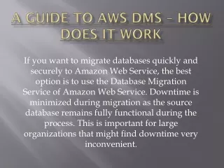 A Guide to AWS DMS – How Does it Work