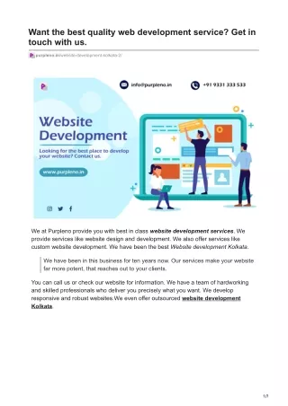 want the best quality web development service