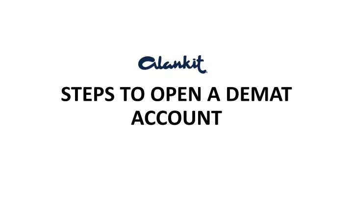 steps to open a demat account