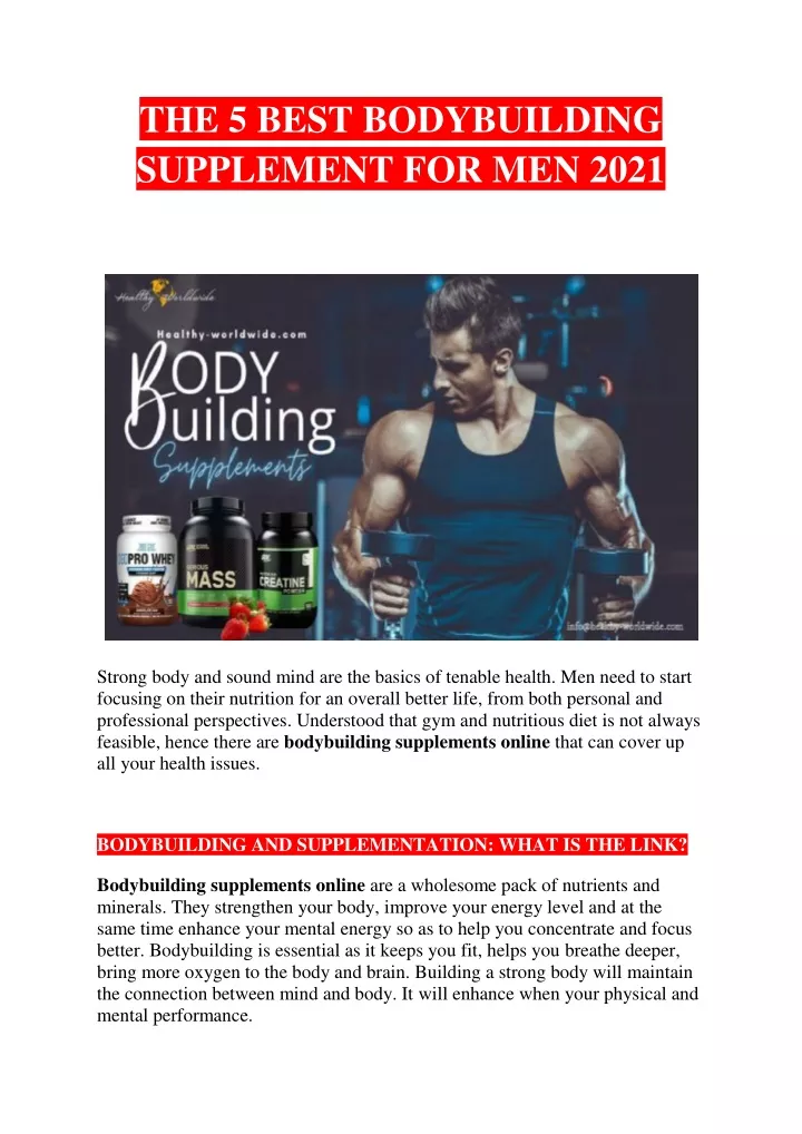 the 5 best bodybuilding supplement for men 2021