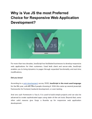 why is vue js the most preferred choice