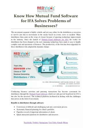 know how mutual fund software for ifa solves