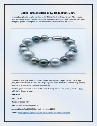 Looking For the Best Place to Buy Tahitian Pearls Online