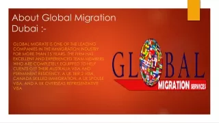Migrate to Your Dream country with Global Migrate Dubai.