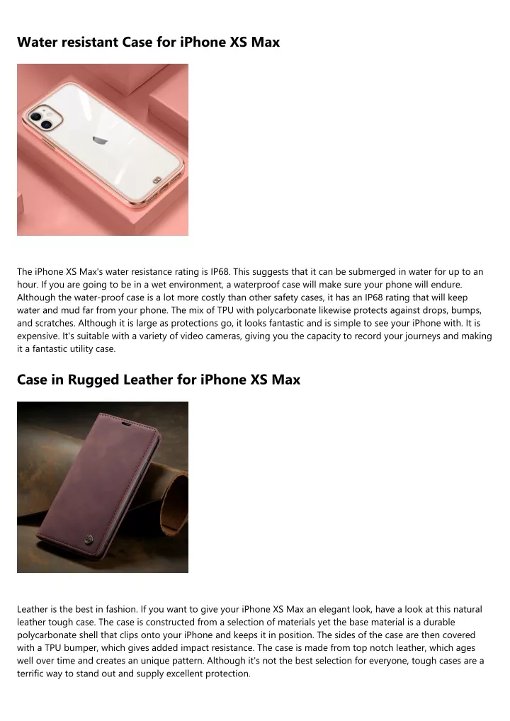 water resistant case for iphone xs max