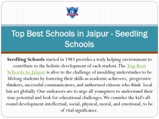 Top Best Schools in Jaipur - Seedling Schools