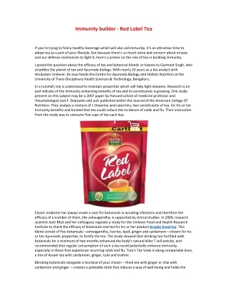 immunity builder red label tea