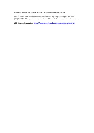 ecommerce php script best ecommerce script