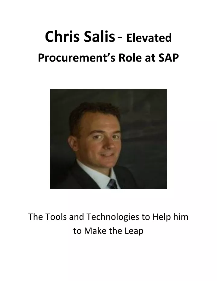 chris salis elevated procurement s role at sap