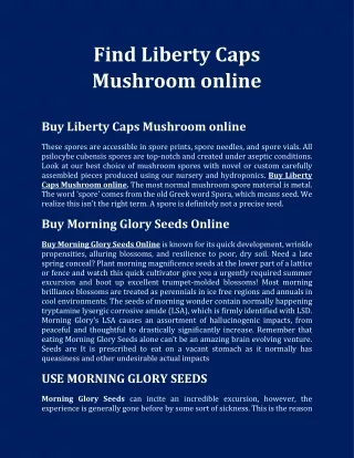 Find Liberty Caps Mushroom online