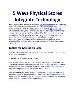 5 ways physical stores integrate technology