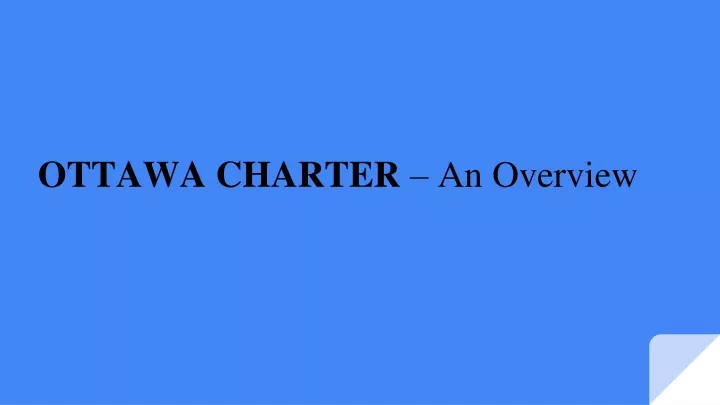 ottawa charter an overview