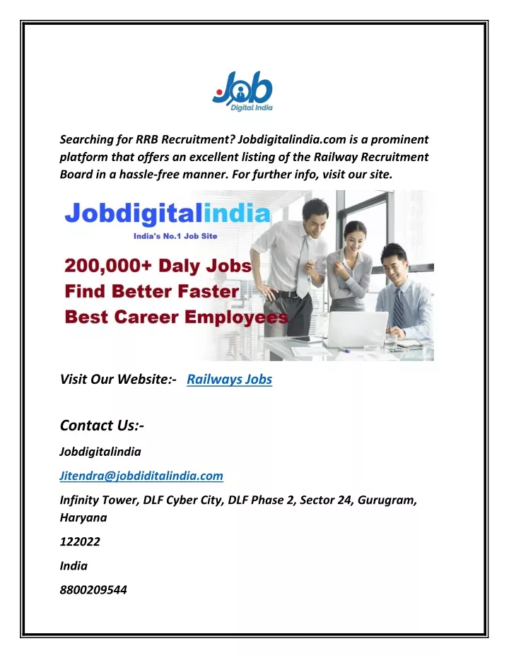 searching for rrb recruitment jobdigitalindia