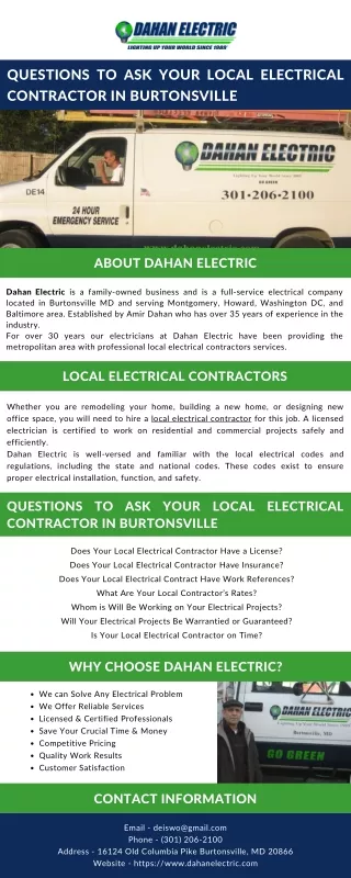 questions to ask your local electrical contractor