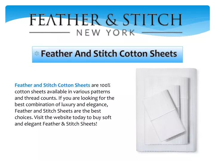 feather and stitch cotton sheets