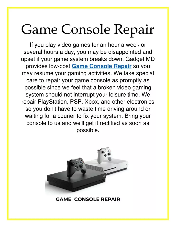 game console repair