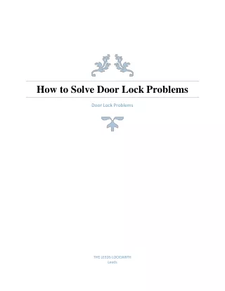 how to solve door lock problems