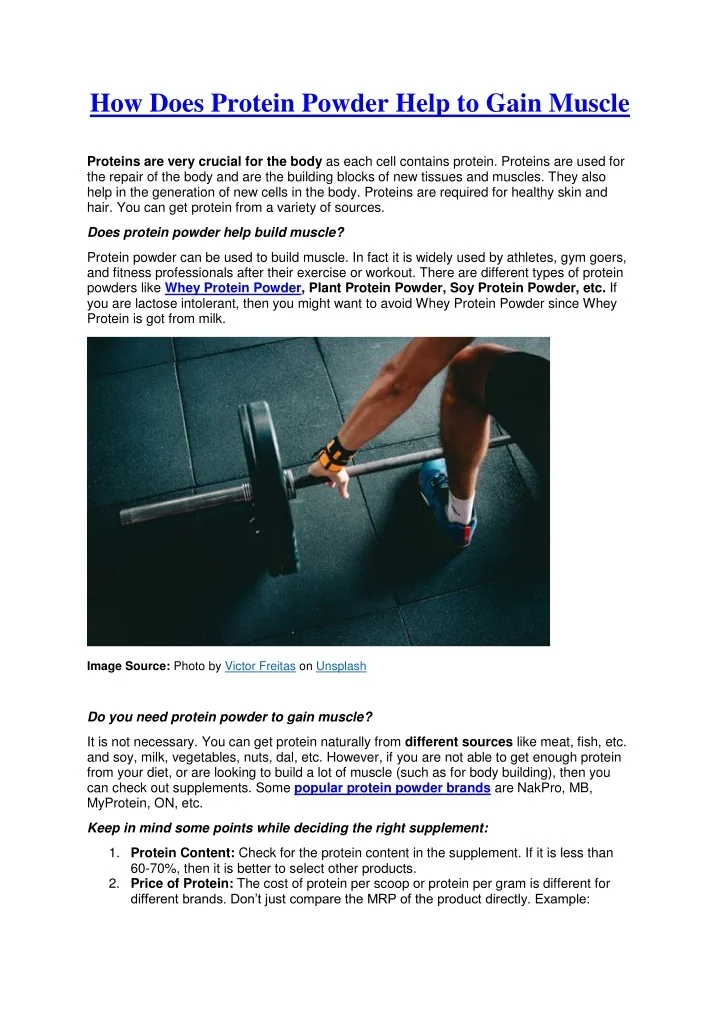 PPT - How Does Protein Powder Help to Gain Muscle PowerPoint ...
