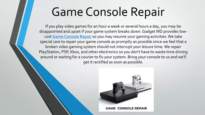 game console repair