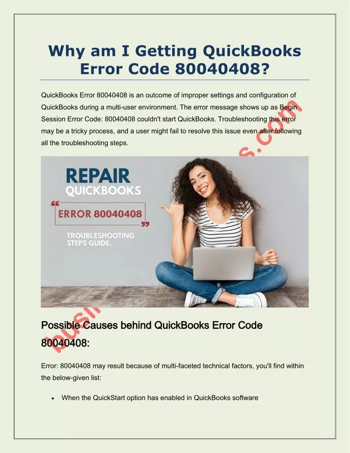 why am i getting quickbooks error code 80040408