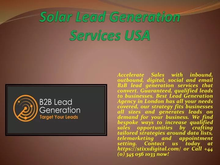 solar lead generation services usa