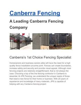 Canberra Fencing