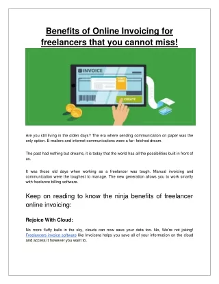 Benefits of Online Invoicing for freelancers that you cannot miss-converted
