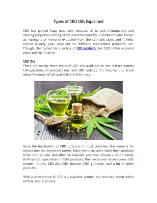 types of cbd oils explained types of cbd oils