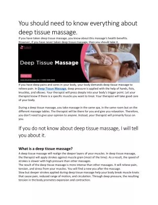 Deep tissue massage.
