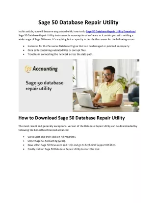 Sage 50 Database Repair Utility