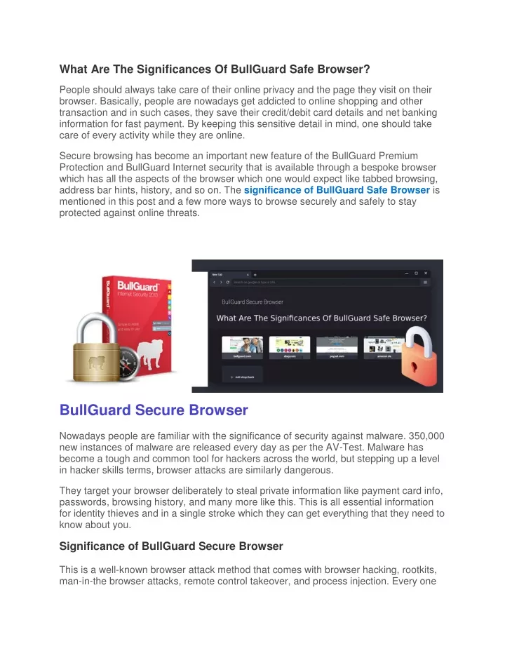 what are the significances of bullguard safe