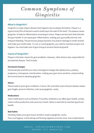 Common Symptoms of Gingivitis