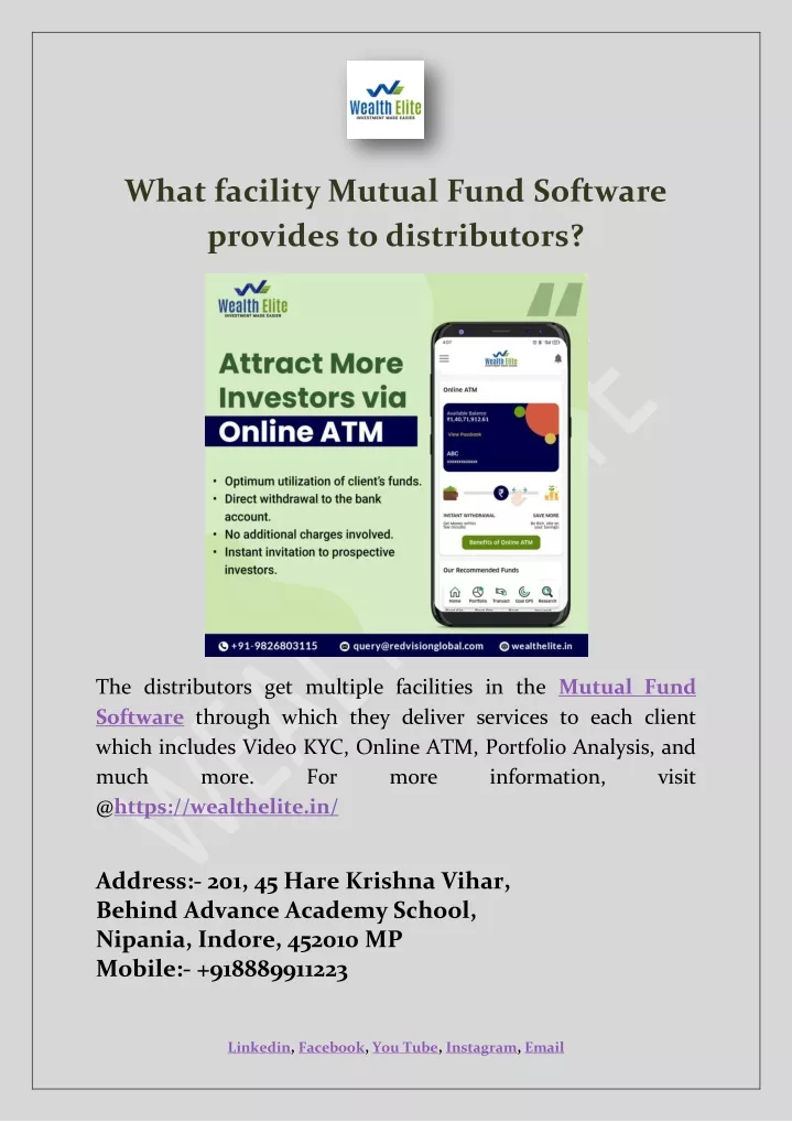 what facility mutual fund software provides