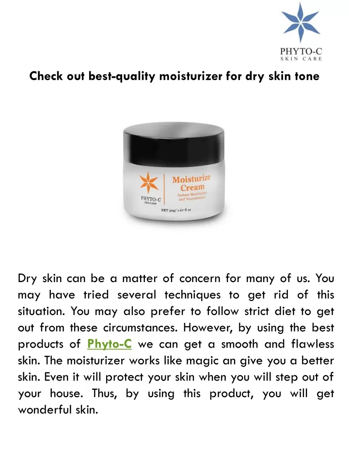 check out best quality moisturizer for dry skin