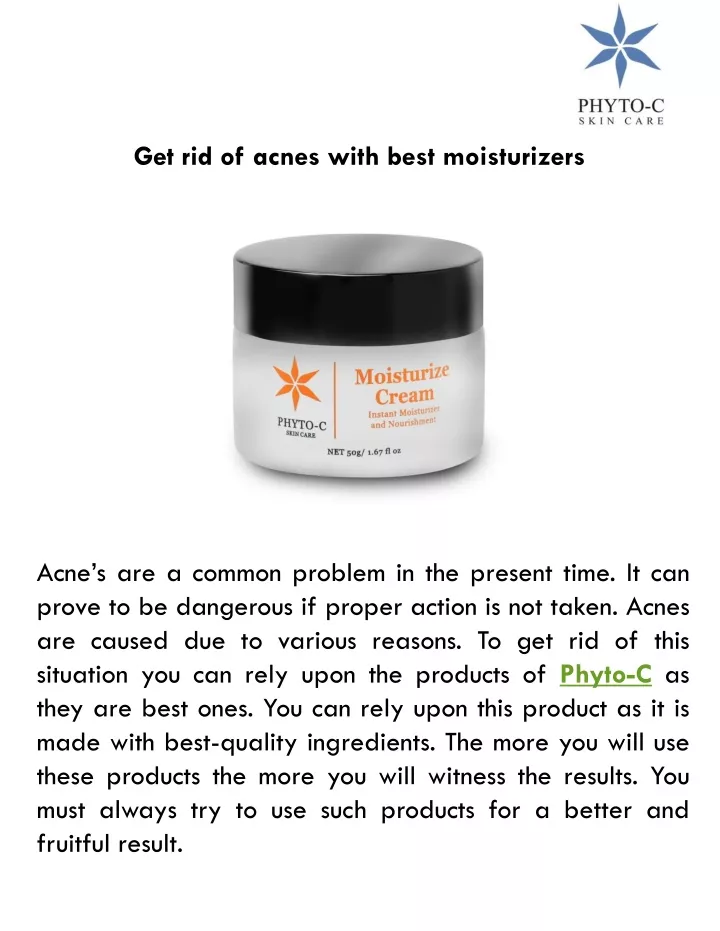 get rid of acnes with best moisturizers