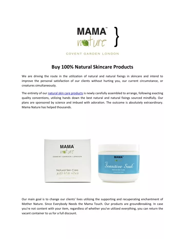 buy 100 natural skincare products